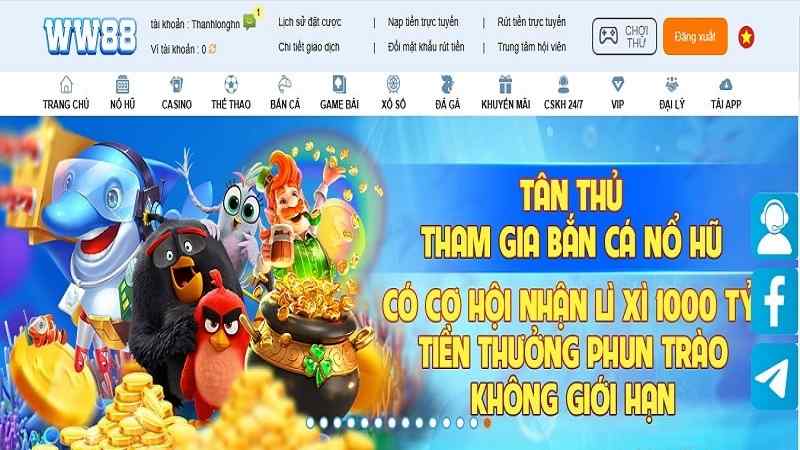 Tổng quan sảnh game bắn cá WW88